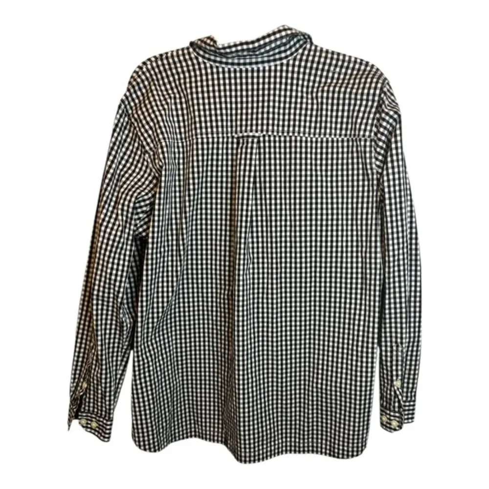 Duluth Shirt Women's‎ Size XL Cotton Poplin Long Sleeve Shirt Plaid Black White - Picture 2 of 4